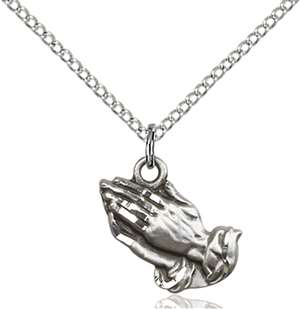 4219SS/18SS <br/>Sterling Silver Praying Hands Pendant