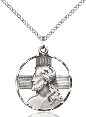 4221SS/18SS <br/>Sterling Silver Head of Christ Pendant