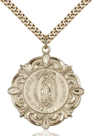 4227GF/24G <br/>Gold Filled O/L of Guadalupe Pendant