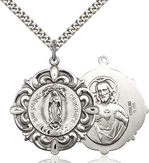 4227SS/24S <br/>Sterling Silver O/L of Guadalupe Pendant