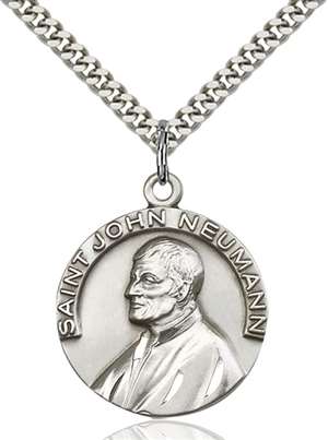 4230SS/24S <br/>Sterling Silver St. John Neumann Pendant