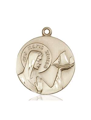 4232KT <br/>14kt Gold O/L Star of the Sea Medal