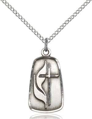 4233SS/18SS <br/>Sterling Silver Methodist Pendant