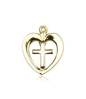4247KT/KT <br/>14kt Gold Heart / Chalice Medal