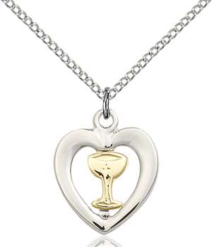 4248GF/SS/18SS <br/>Two-Tone GF/SS Chalice / Heart Pendant