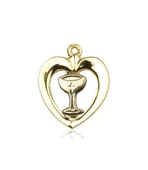 4248KT/KT <br/>14kt Gold Chalice / Heart Medal