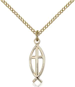 4251GF/18GF <br/>Gold Filled Fish / Cross Pendant