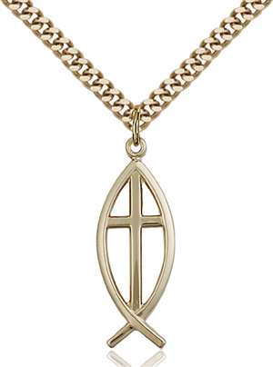 4252GF/24G <br/>Gold Filled Fish / Cross Pendant