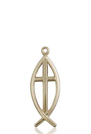 4252KT <br/>14kt Gold Fish / Cross Medal