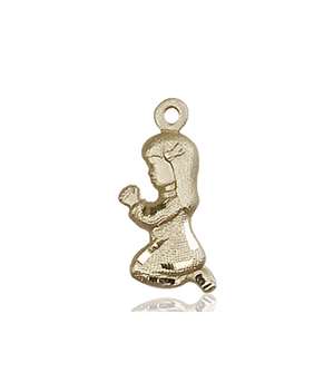 4262KT <br/>14kt Gold Praying Girl Medal