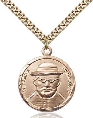 4273GF/24G <br/>Gold Filled St. Damien of Molokai Pendant