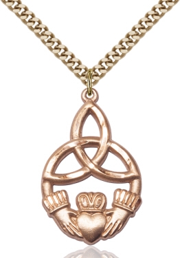 5102GF/24G <br/>Gold Filled IRISH KNOT / CLADDAGH Pendant