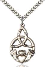 5102SS/24S <br/>Sterling Silver IRISH KNOT / CLADDAGH Pendant