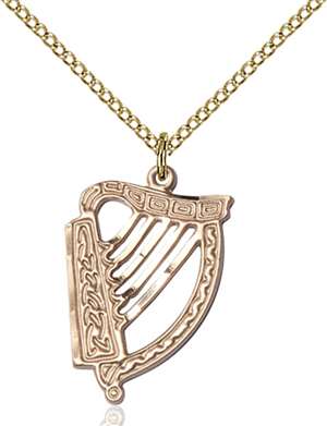 5103GF/18GF <br/>Gold Filled Irish Harp Pendant