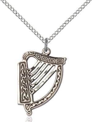 5103SS/18SS <br/>Sterling Silver Irish Harp Pendant