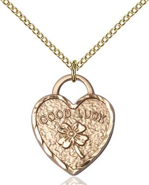 5105GF/18GF <br/>Gold Filled GOOD LUCK SHAMROCK HEART Pendant