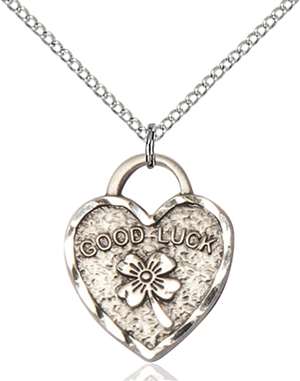 5105SS/18SS <br/>Sterling Silver GOOD LUCK SHAMROCK HEART Pendant