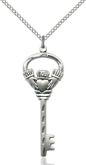 5110SS/18SS <br/>Sterling Silver Key with Claddagh Pendant