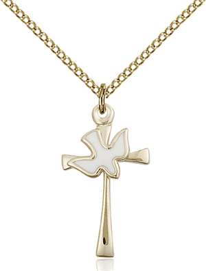 5229WGF/18GF <br/>Gold Filled Cross / Holy Spirit Pendant