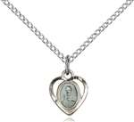 5402ESS/18SS <br/>Sterling Silver Scapular Blue Epoxy Pendant