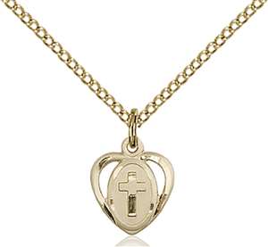 5411GF/18GF <br/>Gold Filled Heart / Cross Pendant
