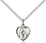 5411SS/18SS <br/>Sterling Silver Heart / Cross Pendant