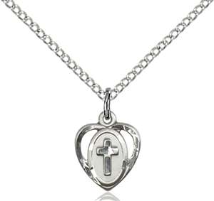 5411SS/18SS <br/>Sterling Silver Heart / Cross Pendant