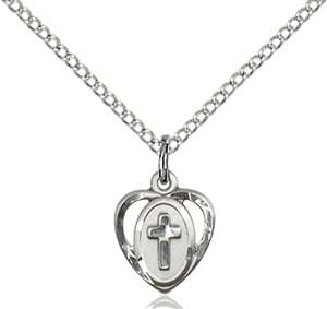 5411SS/18SS <br/>Sterling Silver Heart / Cross Pendant