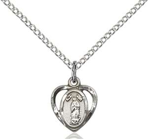 5422SS/18SS <br/>Sterling Silver O/L of Guadalupe Pendant