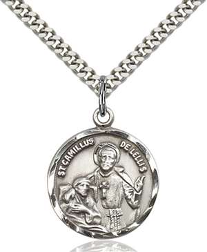 5425SS/24S <br/>Sterling Silver St. Camillus of Lellis Pendant