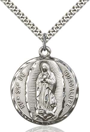 5429SS/24S <br/>Sterling Silver O/L of Guadalupe Pendant