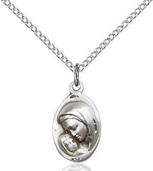 5447SS/18SS <br/>Sterling Silver Madonna & Child Pendant