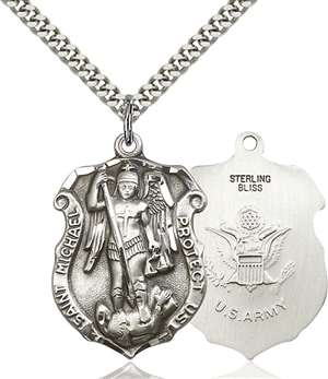 5448SS2/24S <br/>Sterling Silver St. Michael Pendant