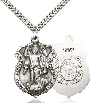 5448SS3/24S <br/>Sterling Silver St. Michael Pendant