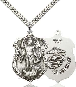 5448SS4/24S <br/>Sterling Silver St. Michael Pendant