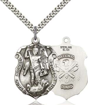 5448SS5/24S <br/>Sterling Silver St. Michael the Archangel Pendant