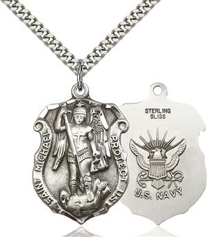 5448SS6/24S <br/>Sterling Silver St. Michael Pendant