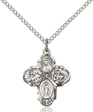 5449SS/18SS <br/>Sterling Silver 4-Way Pendant