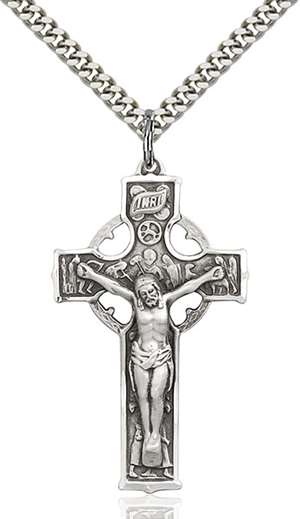 5460SS/24S <br/>Sterling Silver Celtic Crucifix Pendant