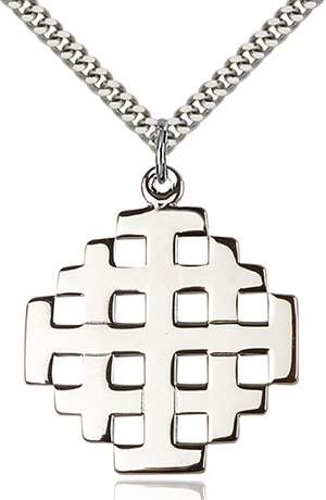 5546SS/24S <br/>Sterling Silver Jerusalem Cross Pendant