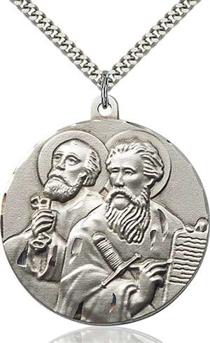 5660SS/24S <br/>Sterling Silver Sts. Peter & Paul Pendant