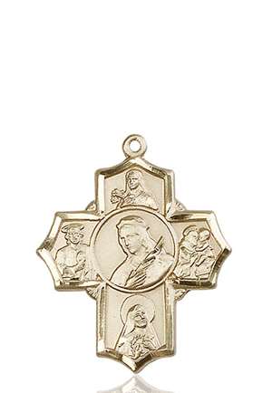 5672KT <br/>14kt Gold Philomena/Ther/Rita/Ant/Jude Medal