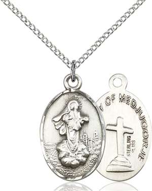 5678SS/18SS <br/>Sterling Silver O/L of Medugorje Pendant