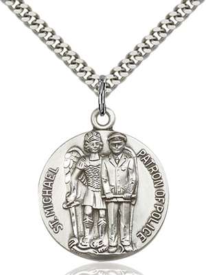 5680SS/24S <br/>Sterling Silver St. Michael the Archangel Pendant