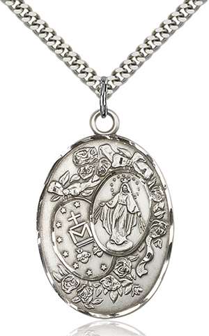 5681SS/24S <br/>Sterling Silver Miraculous Pendant