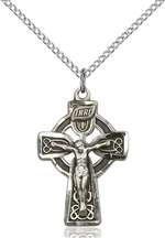 5684SS/18SS <br/>Sterling Silver Celtic Crucifix Pendant