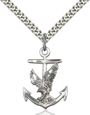 5691SS/24S <br/>Sterling Silver Anchor / Eagle Pendant