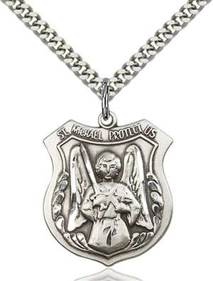 5696SS/24S <br/>Sterling Silver St. Michael the Archangel Pendant