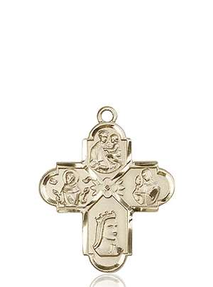 5700KT <br/>14kt Gold Franciscan 4-Way Medal