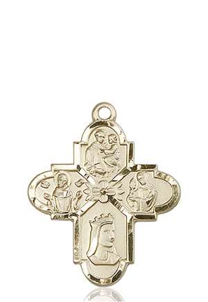 5701KT <br/>14kt Gold Franciscan 4-Way Medal